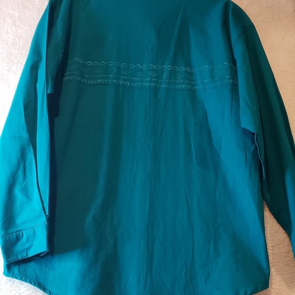 NWT Gordon & James Green Aztec Embroidered Western women's Shirt Size L - Picture 4 of 6